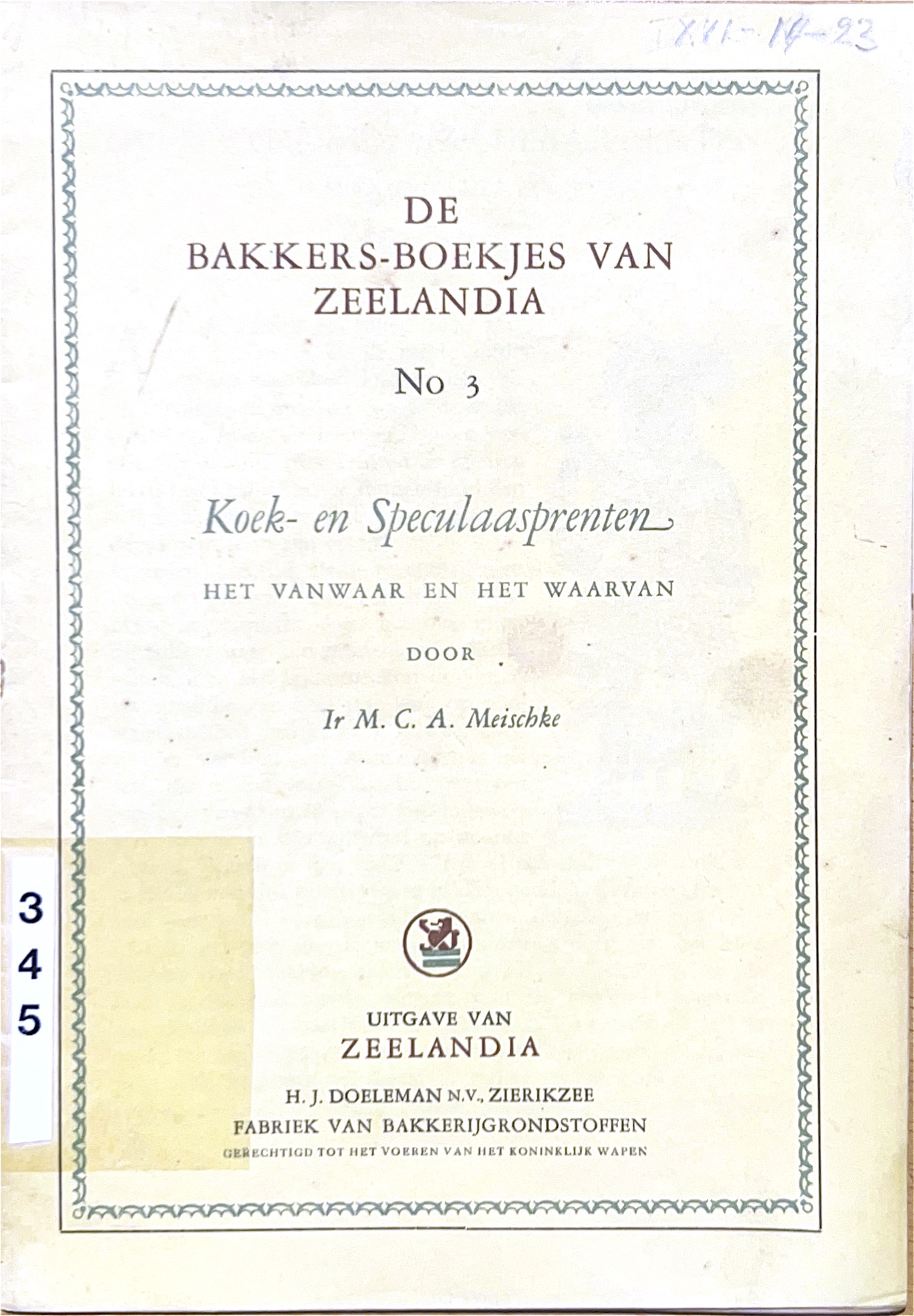 Cover of De Bakkersboekjes van Zeelandia No 3