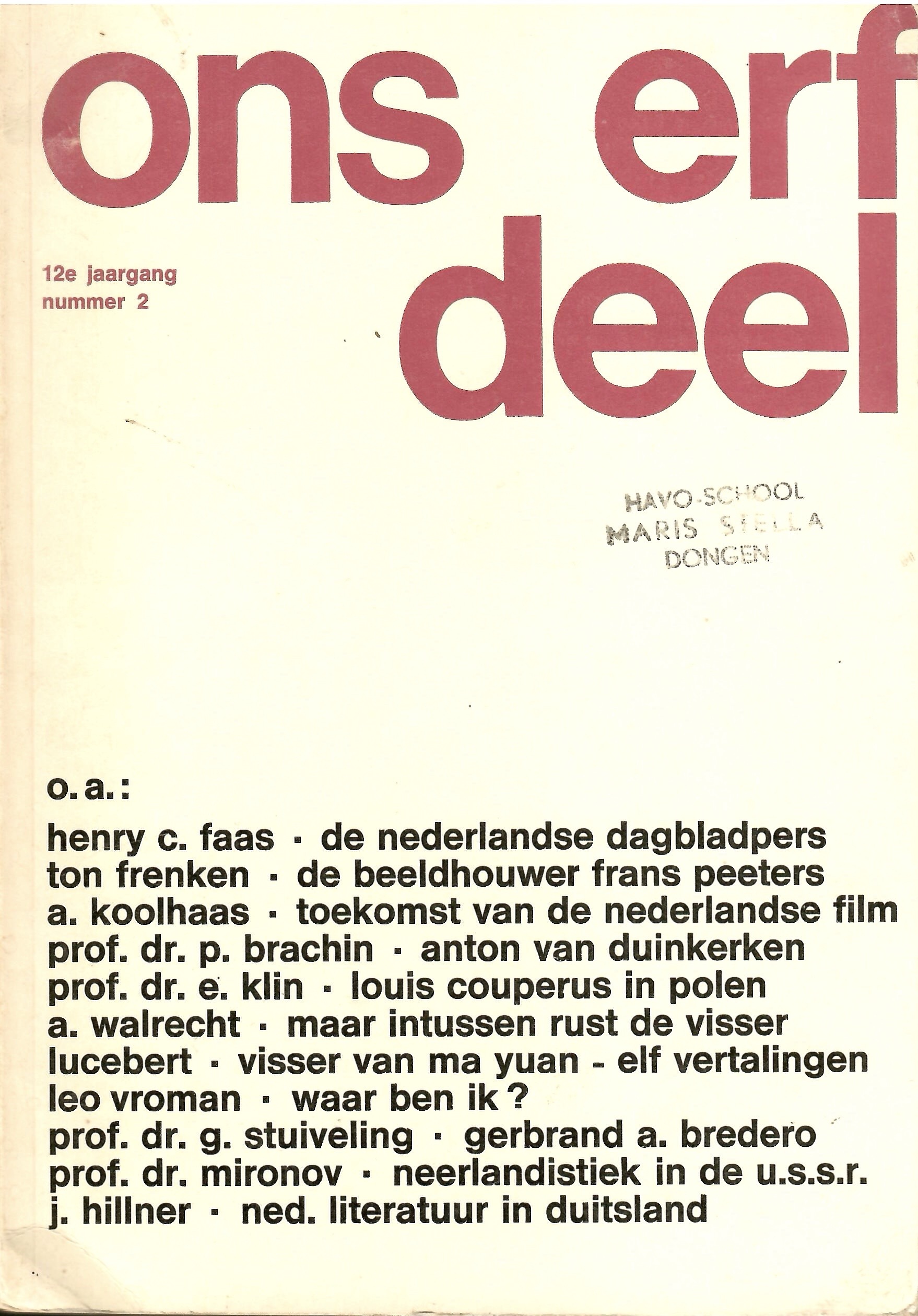 Cover of Ons erfdeel