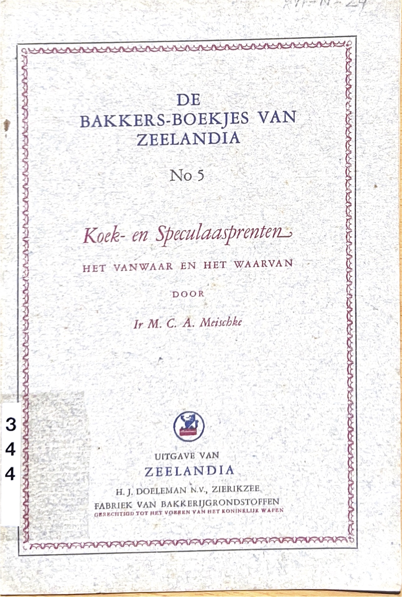 Cover of De Bakkers-boekjes van Zeelandia No 5