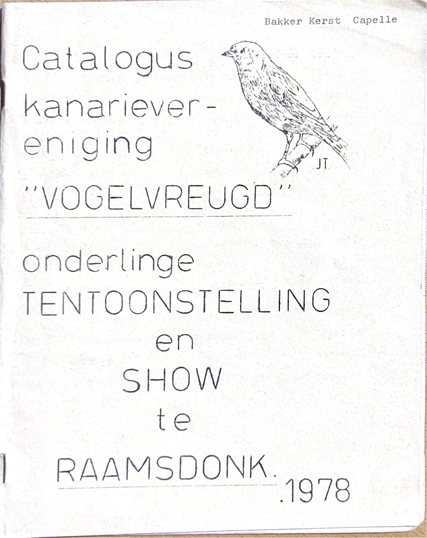 Cover of Catalogus kanarievereniging "Vogelvreugd"